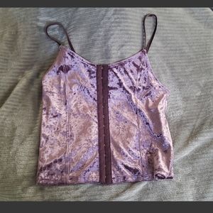 American Eagle Short Velvet Hook Eye Tank
